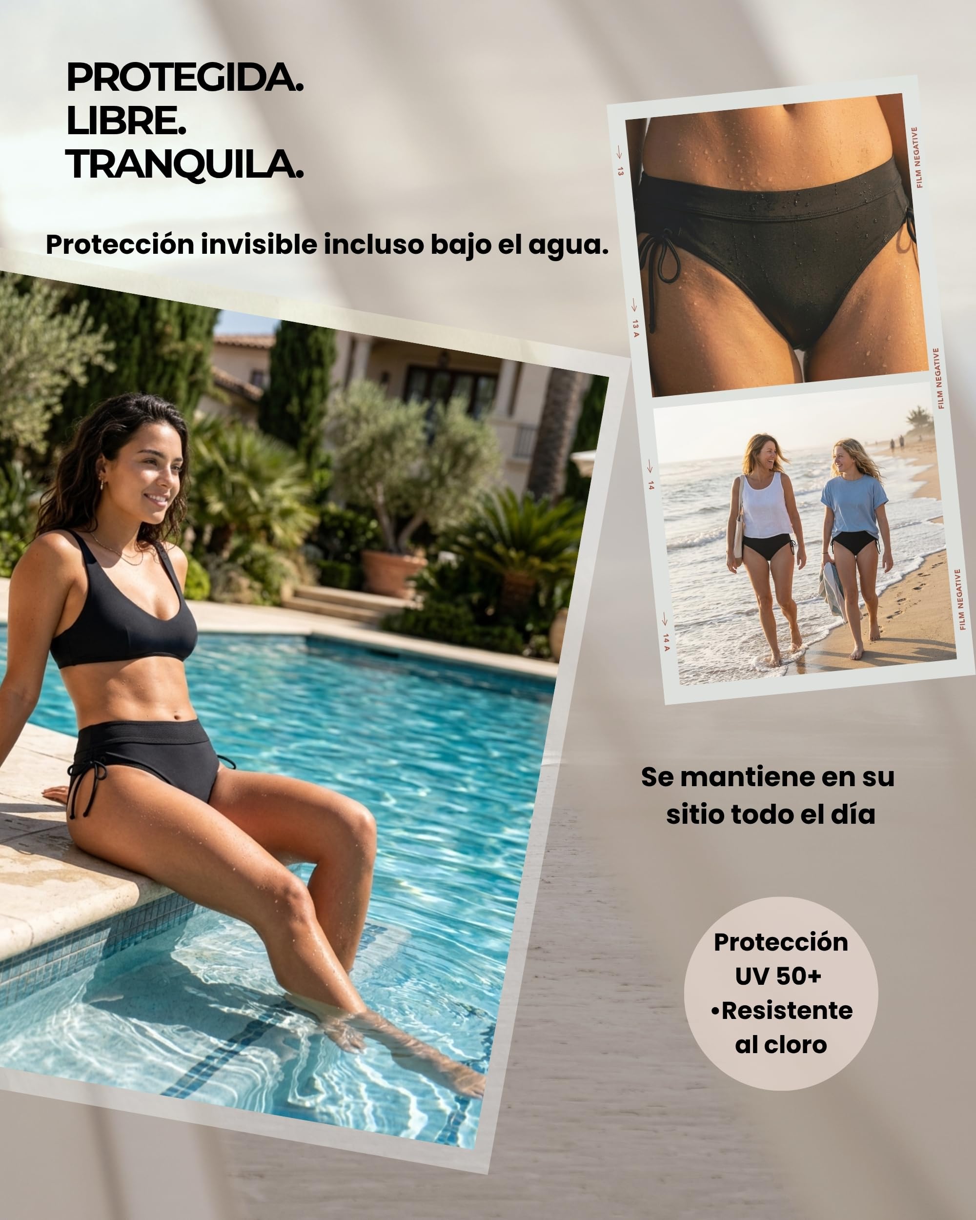 Bañador Menstrual Niñas & Mujer | Tecnología AquaSecure | Braguita de Baño para Flujo Ligero a Medio | Adolescentes 10-16 Años y Mujer | Bañadores Menstruales Piscina y Playa | Ecológico y OEKO-TEX