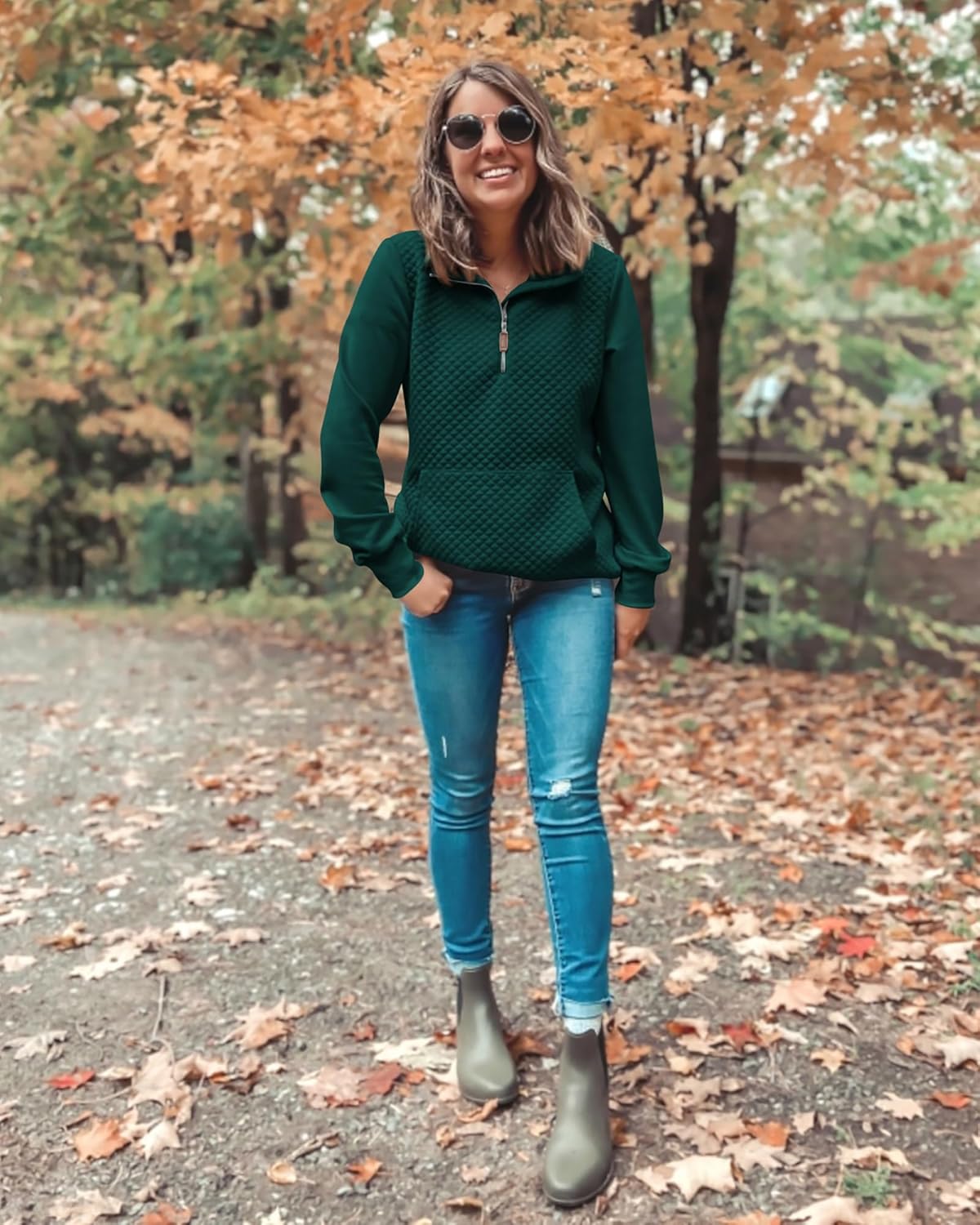 BTFBM Women Fashion Quilted Pattern Lightweight Zipper Long Sleeve Plain Casual Ladies Sweatshirts Pullovers Shirts Tops - Image 4