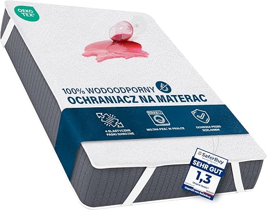 Utopia Bedding Ochraniacz na materac 140 x 200 cm Wodoodporny, z elastycznymi paskami narożnymi, oddychający materac nawierzchniowy z certyfikatem Oeko-TEX, ochrona materaca