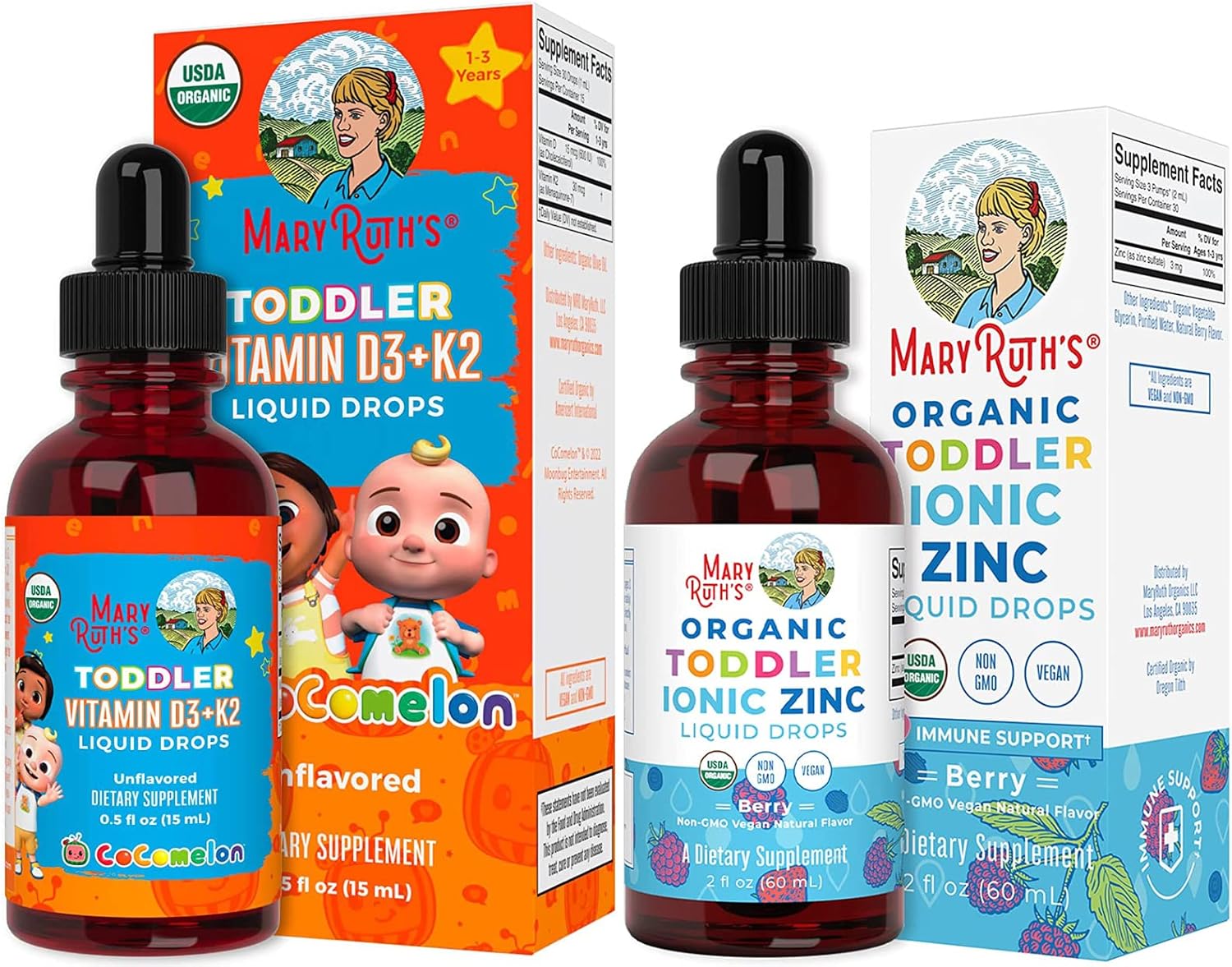 USDA Organic Vitamin D3 K2 Liquid Drops for