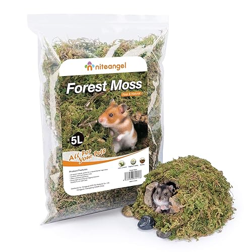 Niteangel 5L Forest Moss Soft Natural Moss Bedding Nesting for Dwarf Syrian Hamsters, Gerbils, mices, Degus or Other Small Animal - 5L