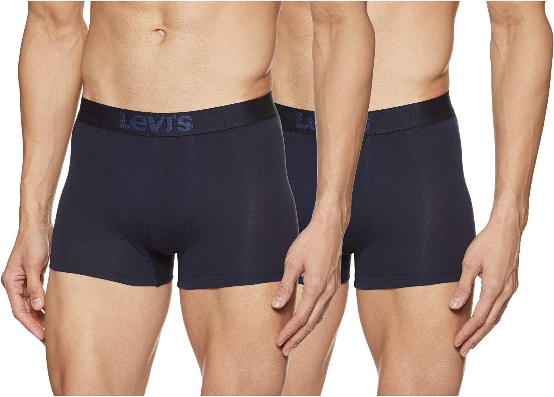 Levi's 018 Men's Cotton Solid Trunk - Mid Rise, Outer Elastic Waistband (Pack of 2)