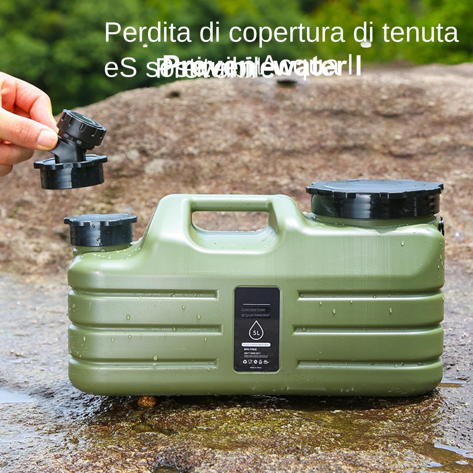5L Contenitore Per Acqua Da Con Rubinetto, Serbatoio D'acqua Da Campeggio, 31x13,7x17 Cm Campeggio Tanica Acqua, Serbatoio Per Acqua Potabile, Secchio Per Bere All'aperto, Escursionismo