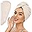 SimpleField 2 Pack Microfiber Hair Towel Wrap for Women, Anti Frizz Quick Drying Hair Turban for All Hair Style, Absorbent and Lightweight (Beige)