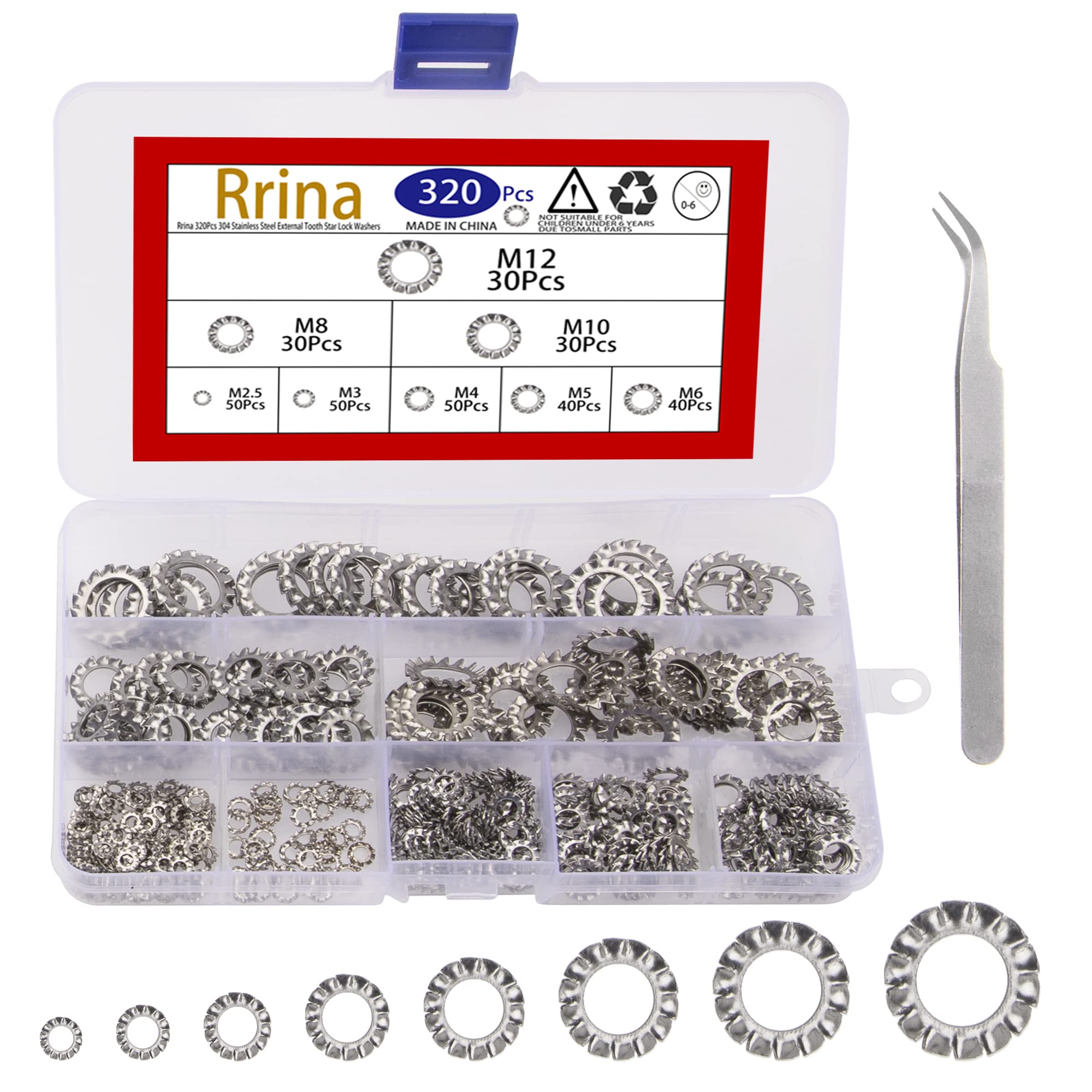 Uxcell M10 Internal Tooth Lock Washers 50-Pack – 304 Stainless Steel, Rustproof, Anti-Vibration Fasteners For Bolts & Screws