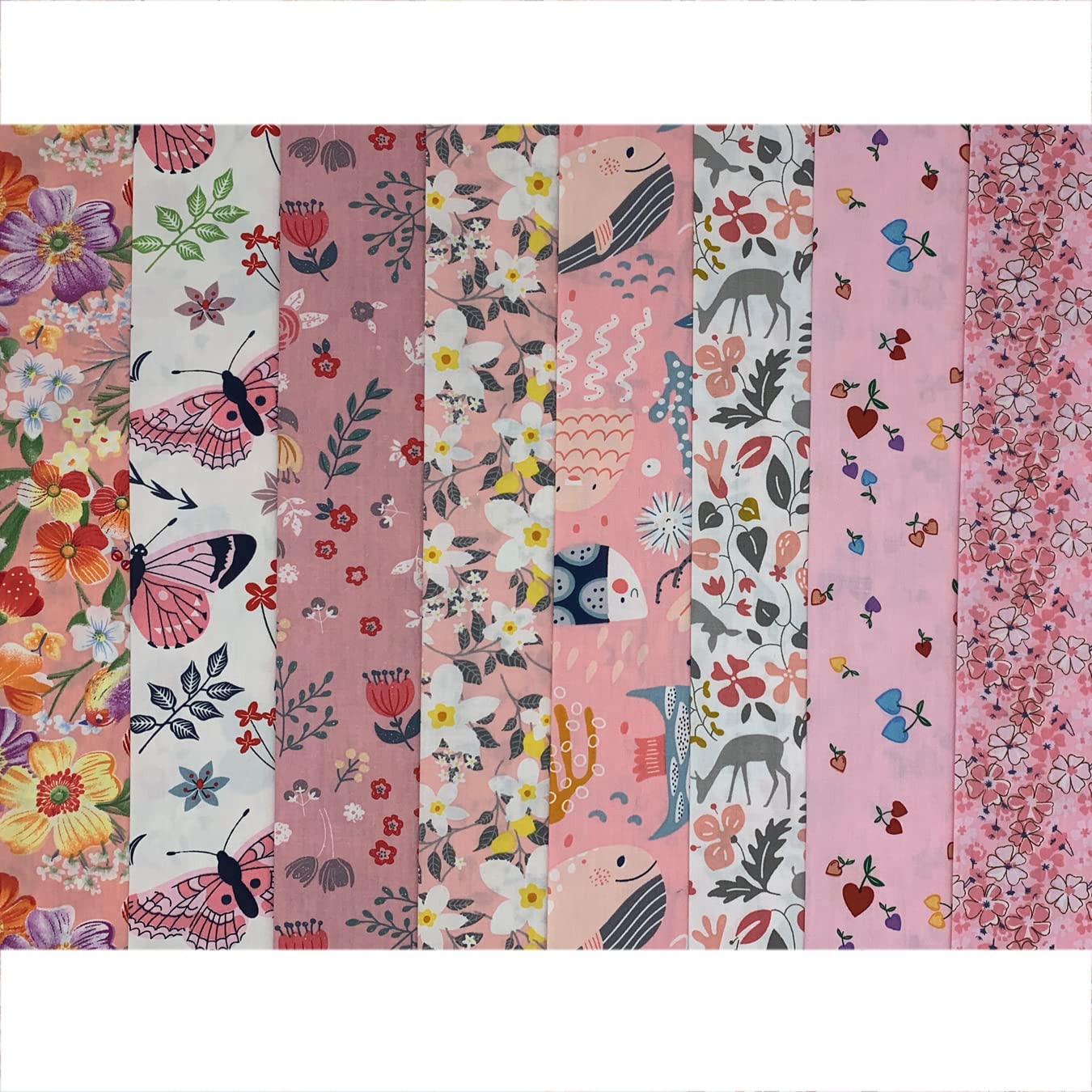aufodara 8pcs Cotton Fabric Squares Patchwork 50 x 50cm Sewing Quilting Bundle DIY Crafting Fabric (Pink) - Image 3