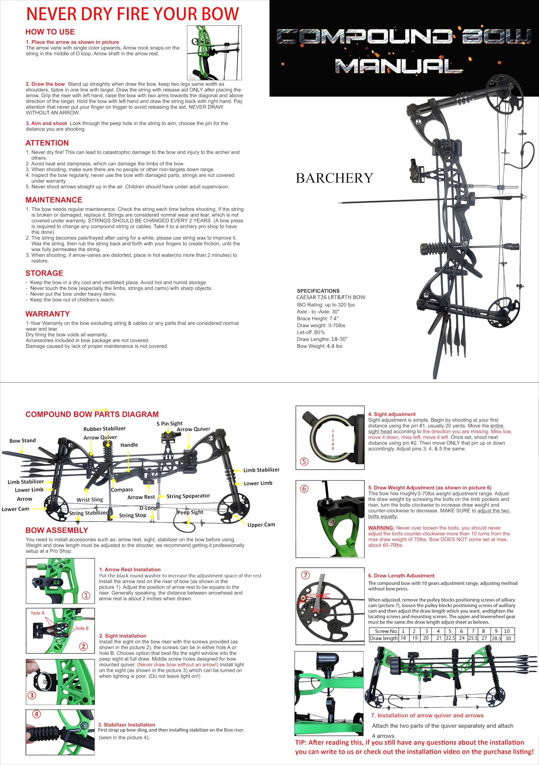 Compound Bogen Set Erwachsene, 0-70 LBS, Zuglänge 18"-30", Bogenschießen Jagdbogen mit allem Zubehör für Bogenschießen Jagd Zielschießen Praxis LRT/RTH