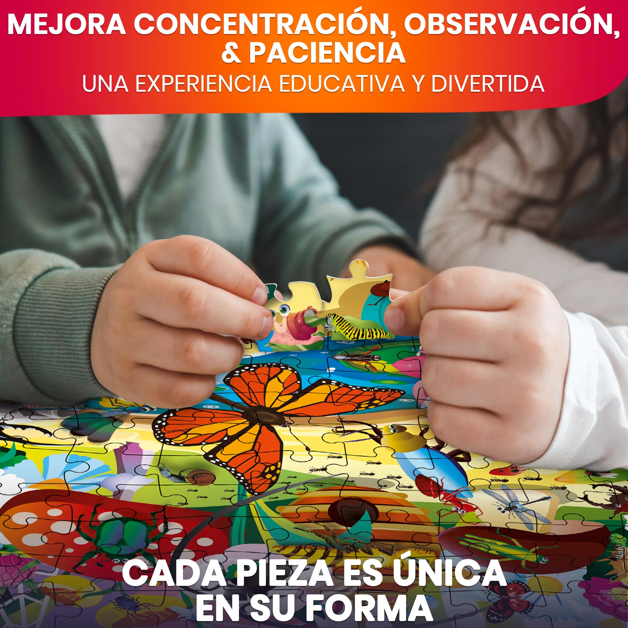 QUOKKA Puzzle 100 Piezas Niños 3 4 Años – Set de 4 Puzzles Animales Marinos 5 6 Años – Océano Bosque Animales e Insectos Rompecabezas Niños – Juguetes Educativos Regalo de 4 a 9