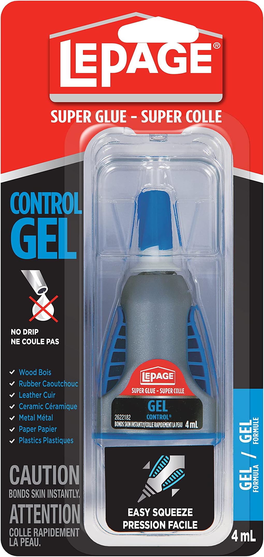 LePage Super Glue Gel Control, Clear Superglue, Cyanoacrylate Adhesive