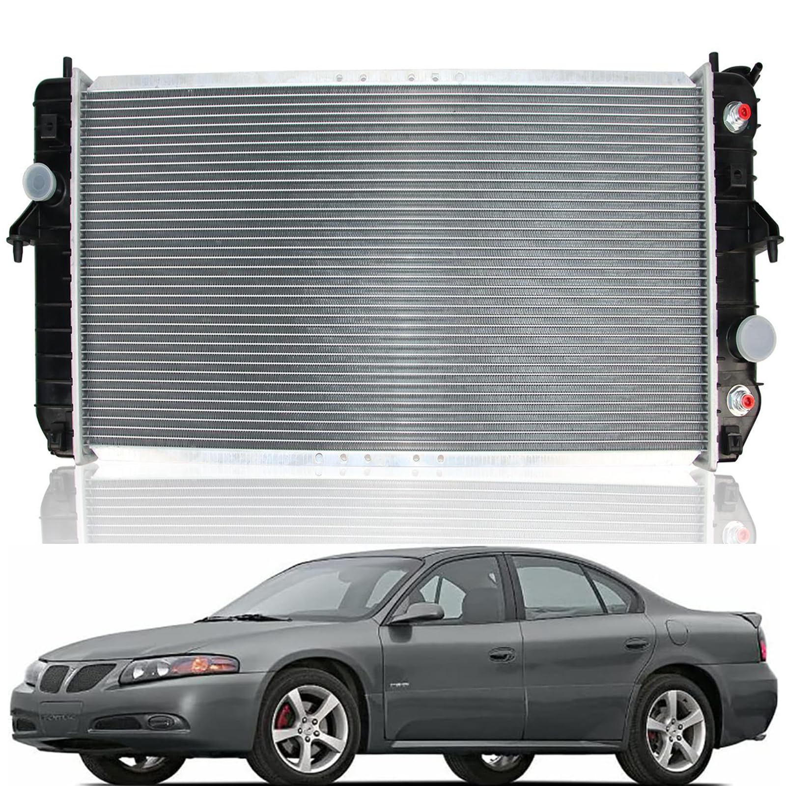 Photo 1 of Radiator Complete for 2000-2005 Pontiac Bonneville/Buick LeSabre 3.8L V6, Cooling Radiator, Radiator Replacement, Engine Coolant Radiator, Automotive Replacement Engine Radiators