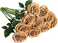 Vista 51 de Rosas Artificiales 10 unidades Ramo de Flores Abiertas Tallos de Rosas Artificiales para Arreglos de Boda, Ramo de Novia, Centro de Mesa, Flores