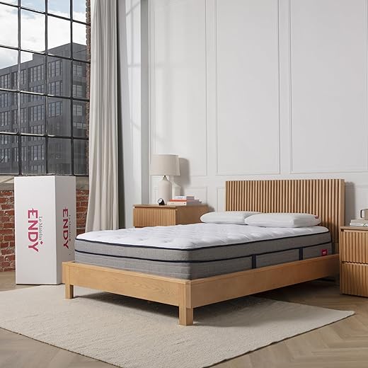 Endy King Mattress 13 Inch - Cooling Gel Infused Hybrid Mattress with Comfortable Quilted Top, Best for Side Sleepers - Made in Canada – Edge Support, Motion Isolation, CertiPUR-US Certified, Plush