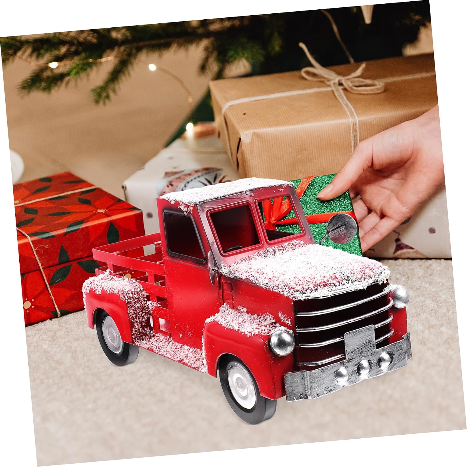Truck Christmas Decoration Retro Model for Holiday Table Centerpiece Xmas Scene Accessory for Home Family Gatherings