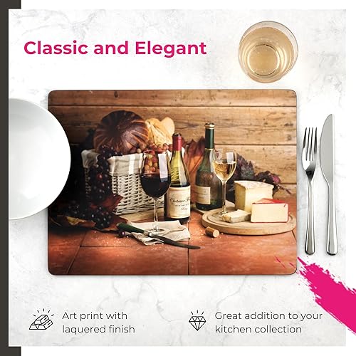 Miniatura 3 de Pimpernel Manteles individuales artesanales de vino, juego de 4 (15.7 x 11.7 pulgadas), corcho, protege las superficies de manchas y daños, fácil de