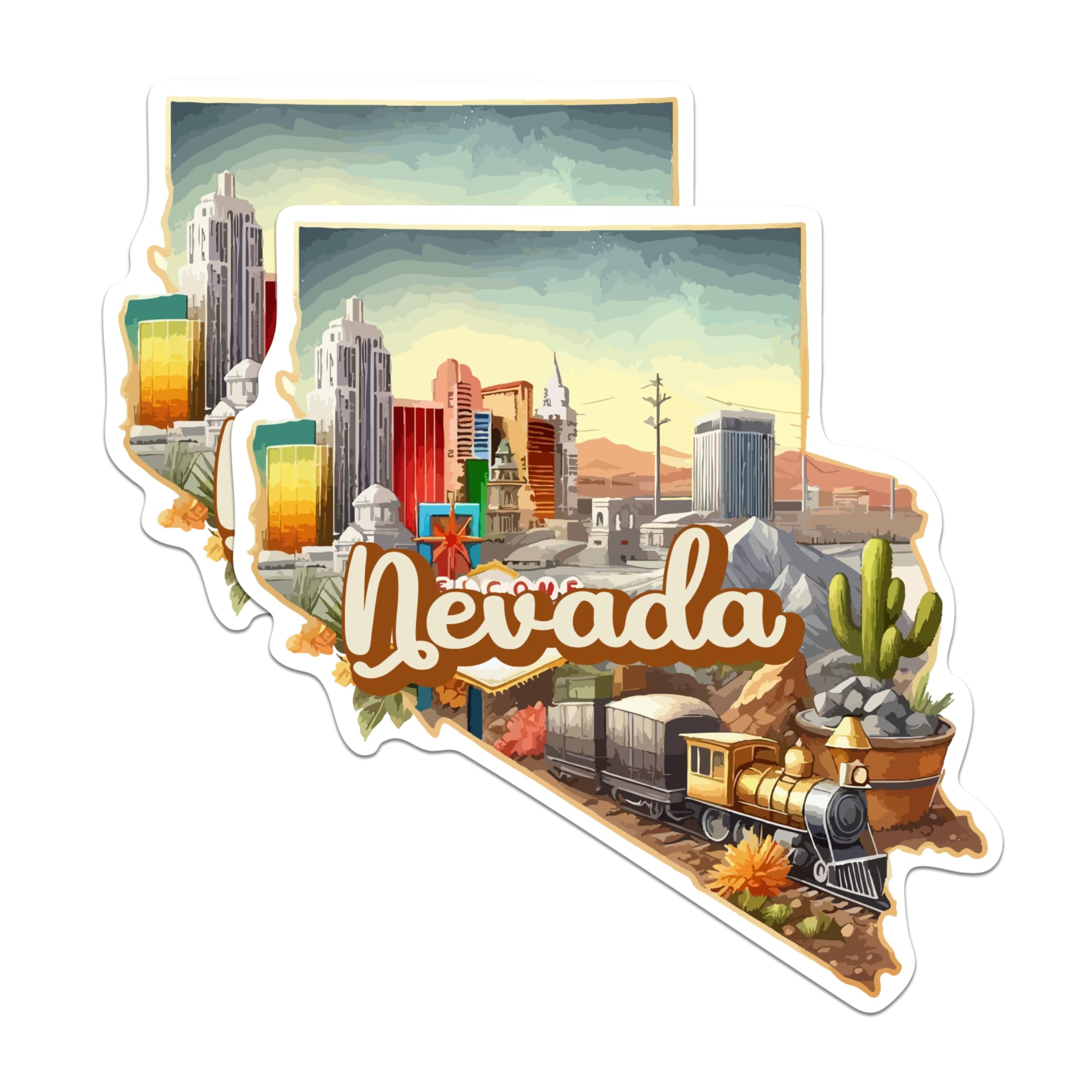 Bliss Monkey Co.(2 Pack) Nevada State Shape Magnets - NV State Magnet - Choose from 50 States - 5" On Longest Side - Premium Magnet - for Cars, Refrigerators, Toolboxes - Made in USA - MAG1267
