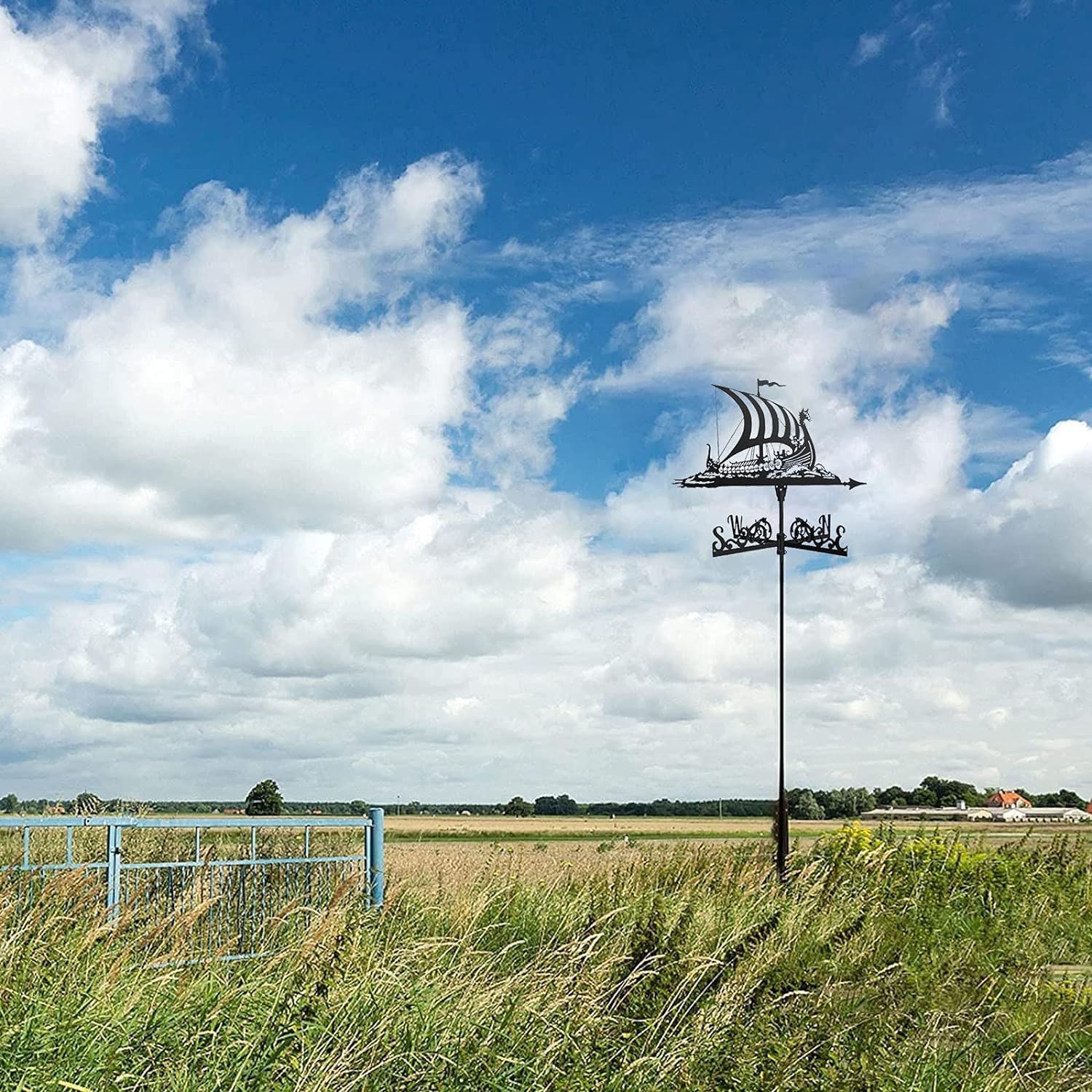 Metal Weathervane Garden Weather Vane with Roof Mount Roof Garden Decorations for Outdoor Farm Yard Garden Gazebo