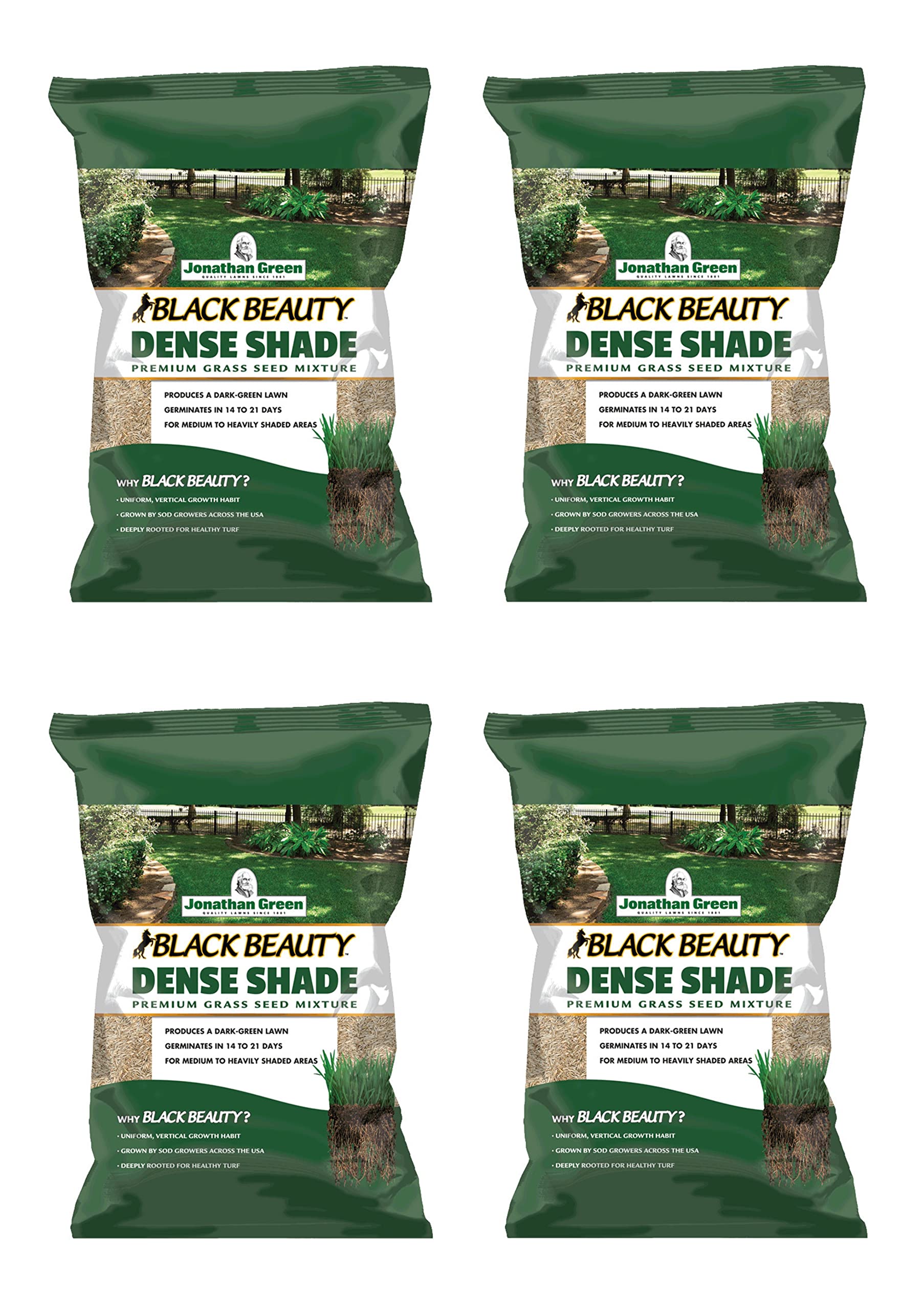 Jonathan GreenBlack Beauty Dense Shade Grass Seed Mix, 25lb (Pack of 4)
