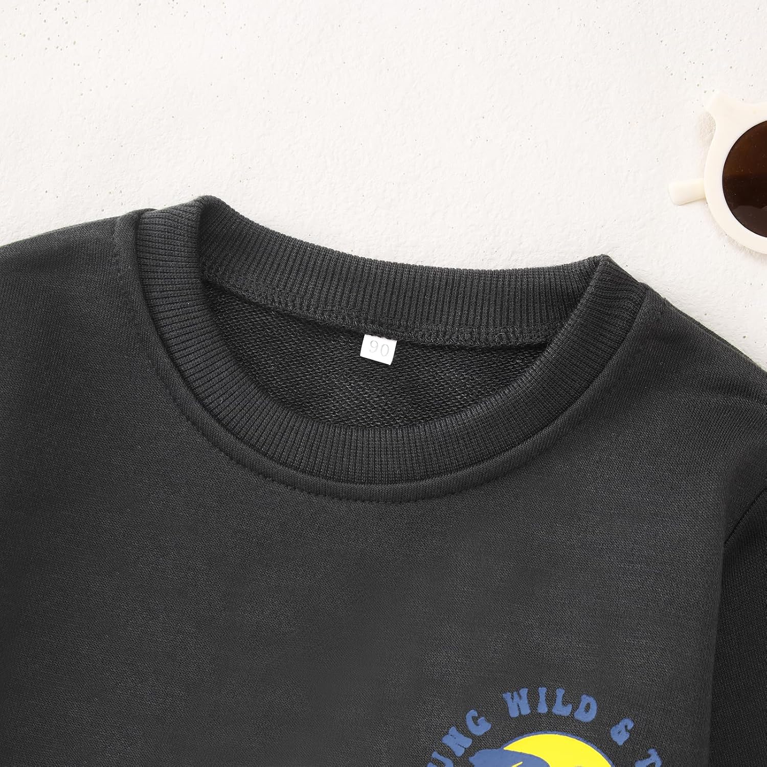 MODNTOGA Toddler Boy Young Wild Three Sweatshirt Cute Face Graphic Birthday Shirt Long Sleeve Funny Print Pullover Bday Tops - Image 5