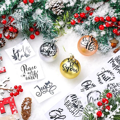 Miniatura 3 de 30 calcomanías de vinilo de Navidad para álbumes de recortes, calcomanías inspiradas en palabras de bendición negras, calcomanías de vinilo de