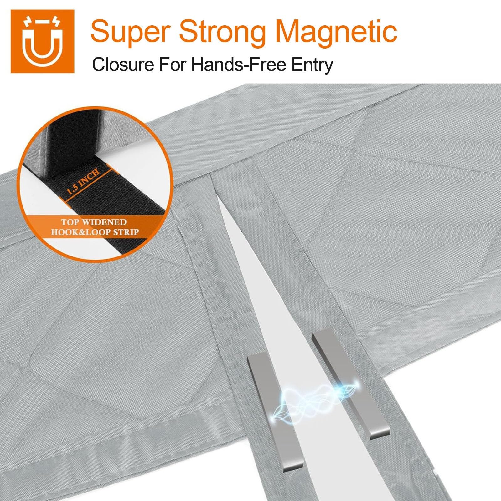 Tenda per Porta Isolamento Termico Magnetico, Tenda per Porta Isolata in Cotone Invernale, Calda e Antivento, velocità di Chiusura più Rapida(Black,W150cm*H240cm)