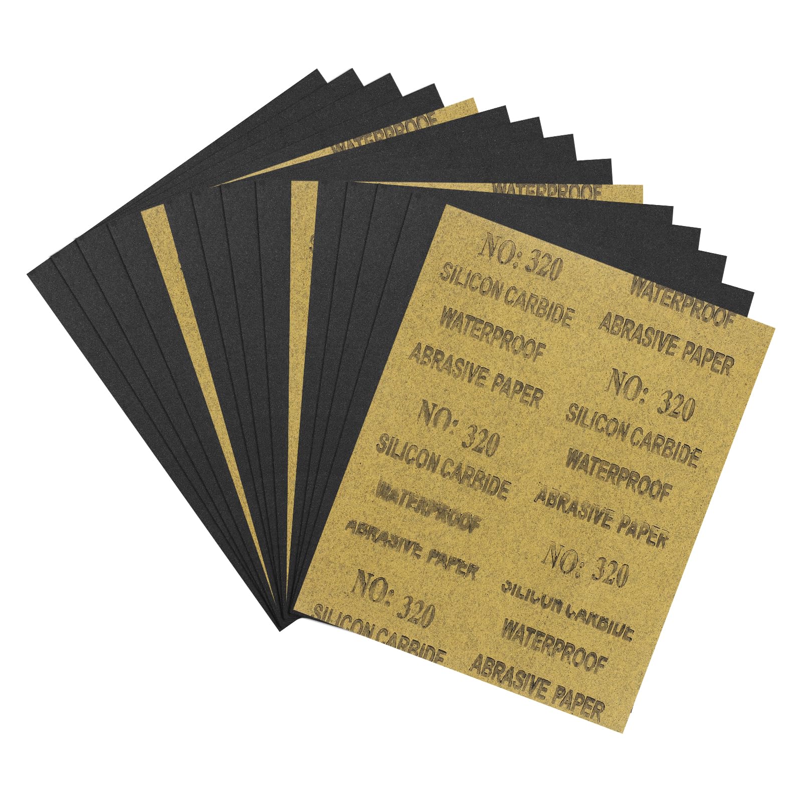 Kozelo 15pcs Sand Papers - [9 x 11 Inch x 320 Grits] Sandpaper Sheets for Metal Auto Wood Polishing and Scratches Removing, Silicon Carbide Abrasive — image 1