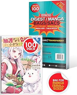 Manga bags protector - Resealable Bags Compatible for Digest and Manga - Ultimate Guard for Your One Piece, Goodbye eri, Oshi no ko, Zom 100 Berserk, junji ito comic book - Pack of 100 Manga book sleeves (Small Digest Comic and Manga Comic)