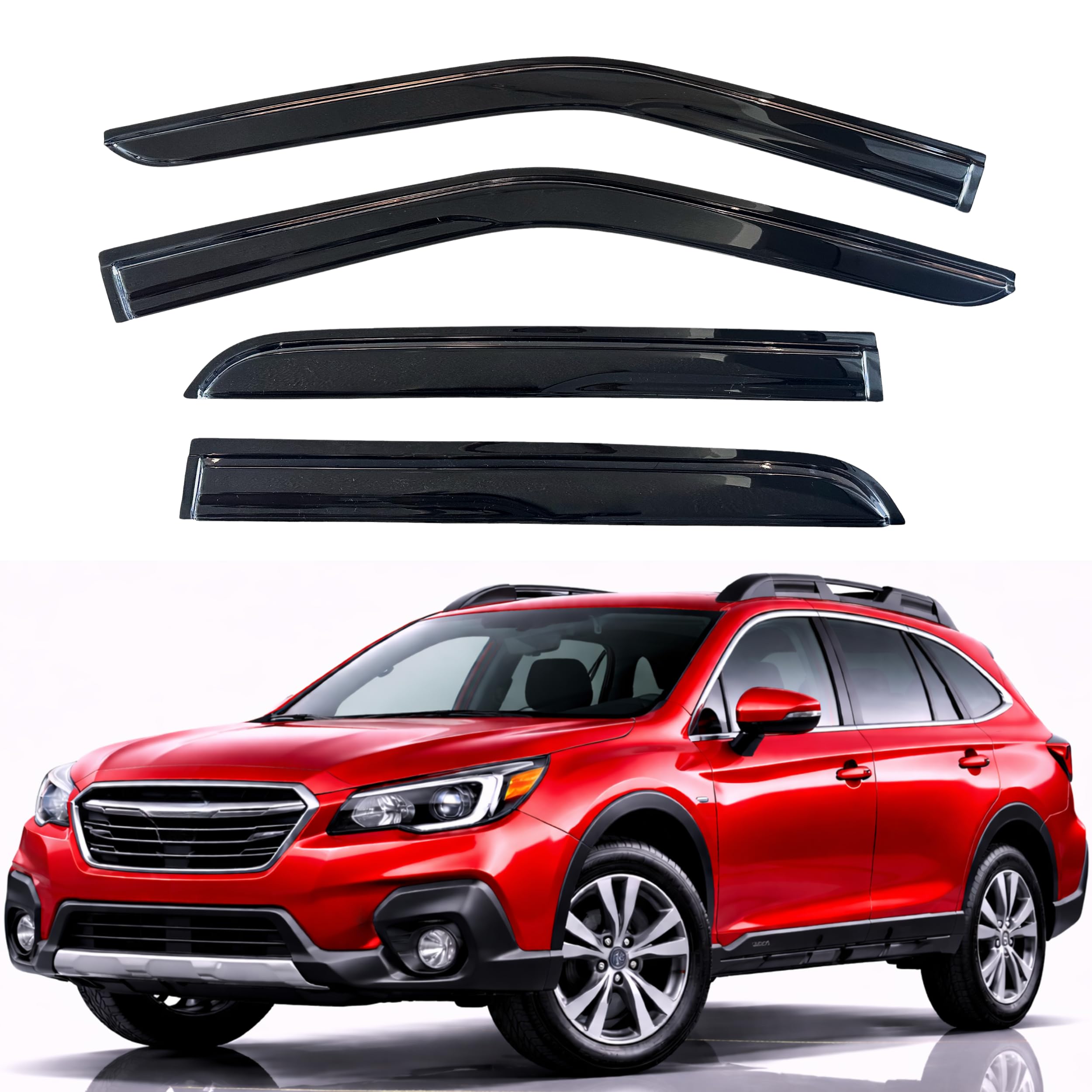 KPY Rain Guards Fit for 2015-2019 Subaru Outback, Out-Channel Window Visors Vent Wind Deflectors 4PC, Car Accessories for 15-19 Outback