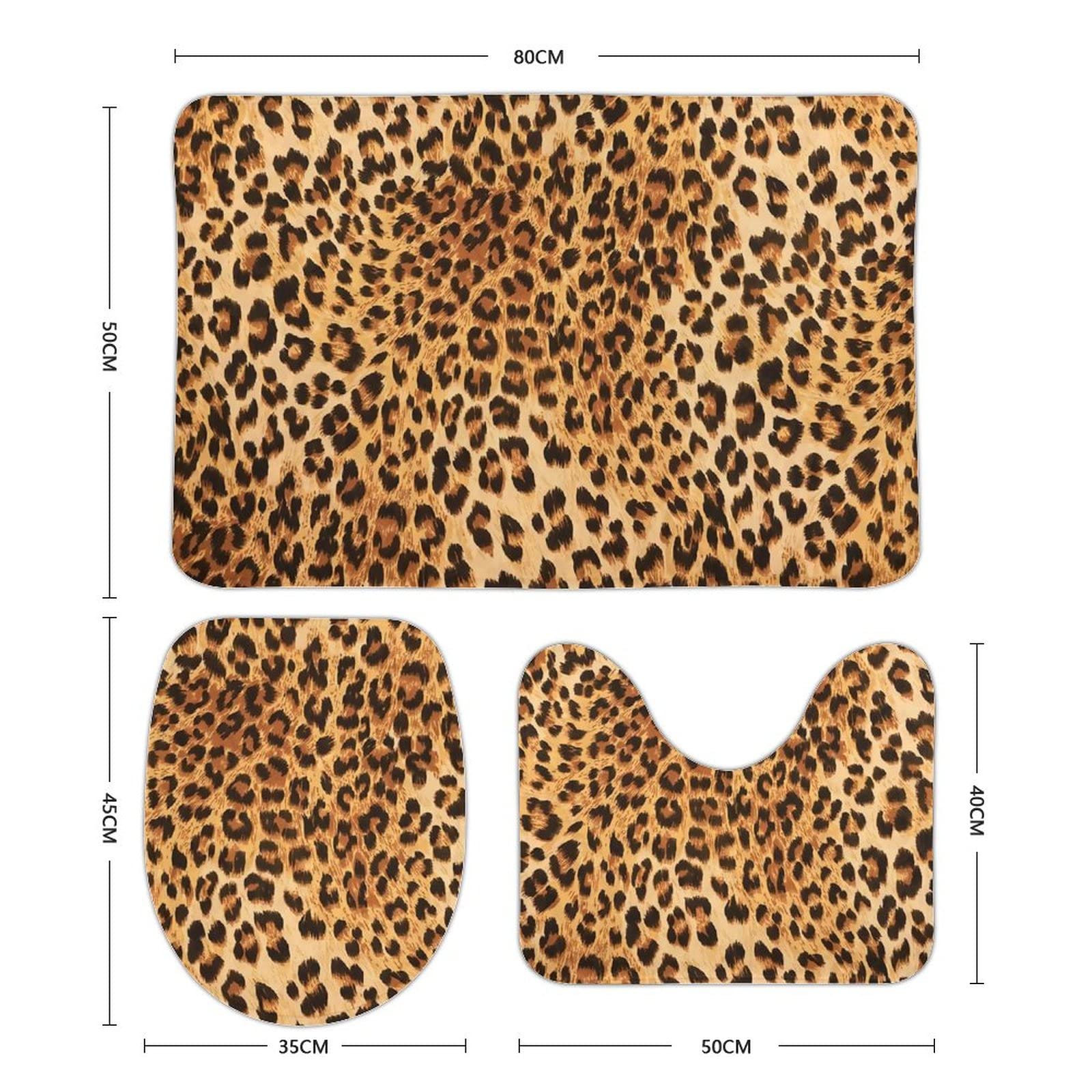 Amazon｜トイレマット 3点セット ヒョウ柄 レオパード 足元マット 便座
