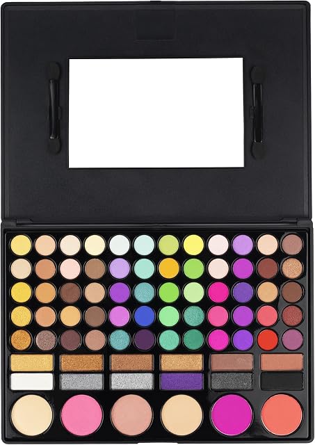 LaRoc ® 78 Colour Shade Eyeshadow Palette Makeup Kit Professional MUA Set Box Case with Mirror Pressed Neutral Pastel Vibrant Matte Shimmer Speckled High Pigmented