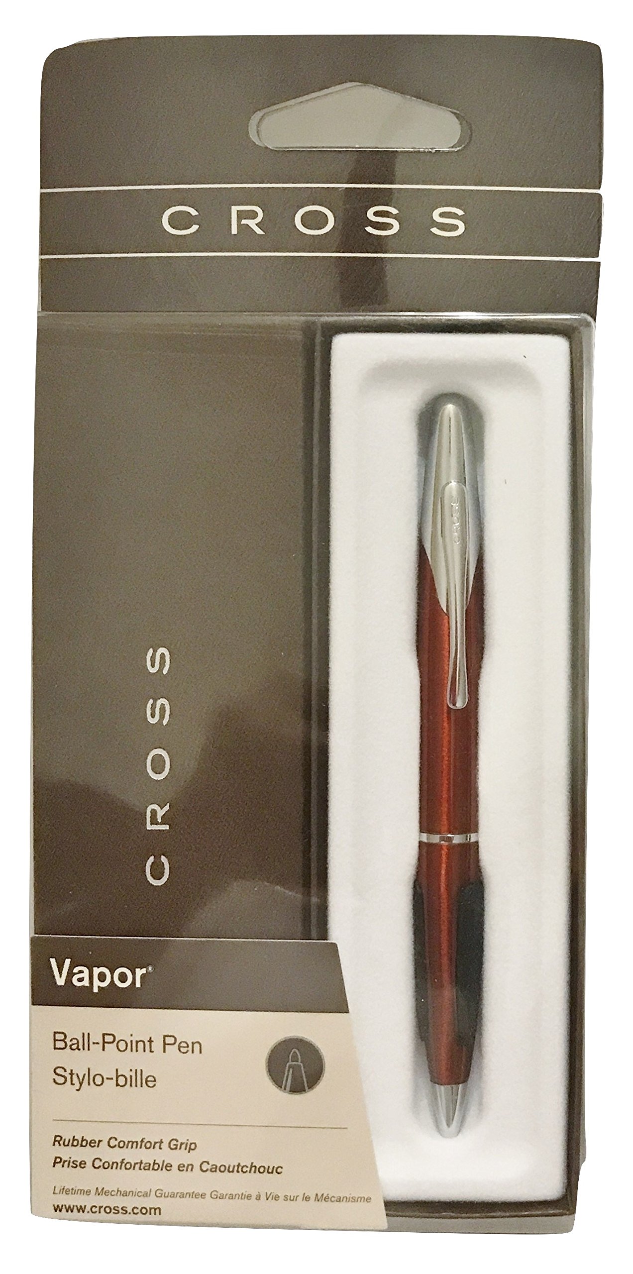 Cross Red & Silver Tone Ball-Point Pen with Finger Padding