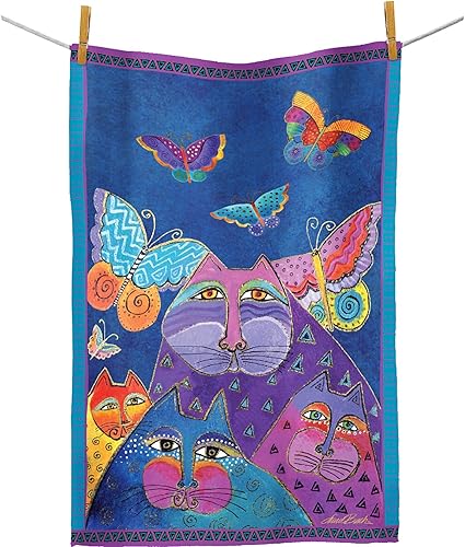 Miniatura 2 de RainCaper Laurel Burch Flutterbyes - Toallas de cocina de 18 x 28 pulgadas, 1 CT  100% algodón súper suave y absorbente