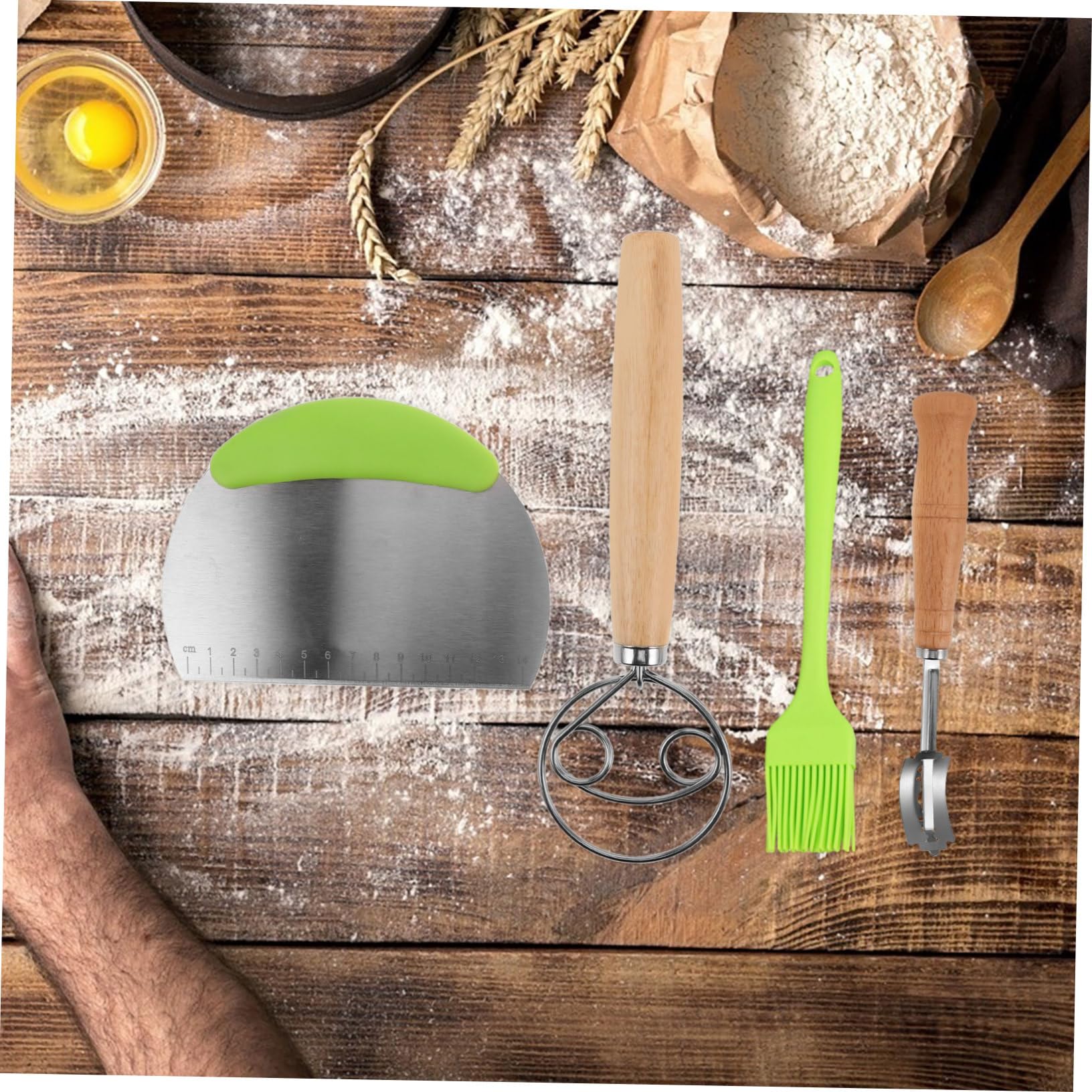 Juego de Cestas para Fermentar Pan Banneton de Silicona, 1 Set | Cuenco Redondo Plegable, Acero Inoxidable y Accesorios Incluidos, Uso Doméstico para Hornear Masa Madre
