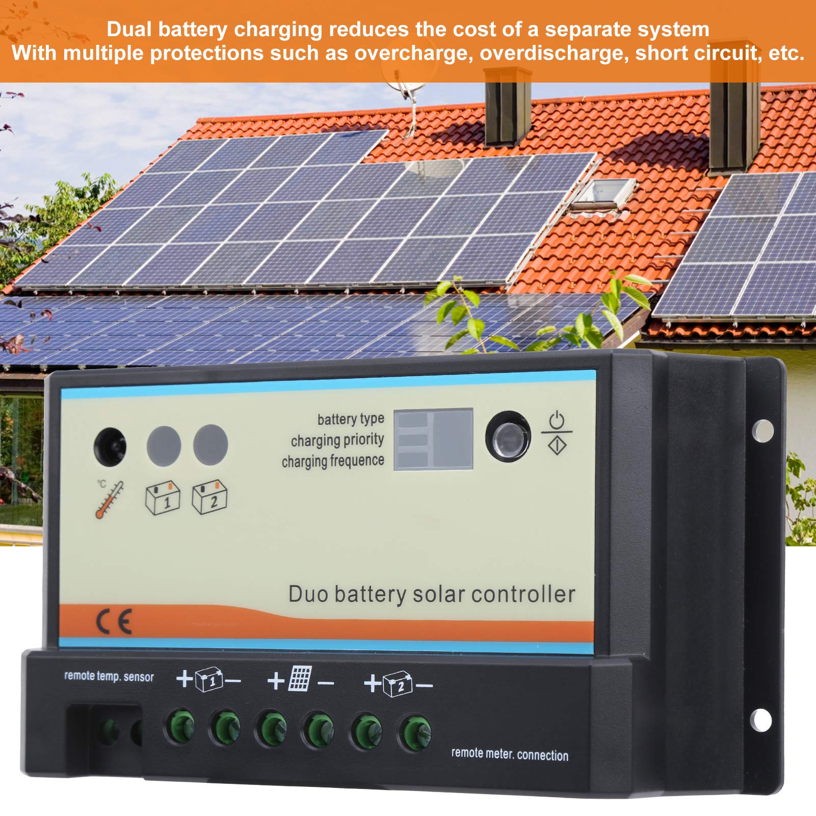 Regolatore Carica Solare PWM 20A 12V/24V - Per Doppia Batteria Camper - Foto 13