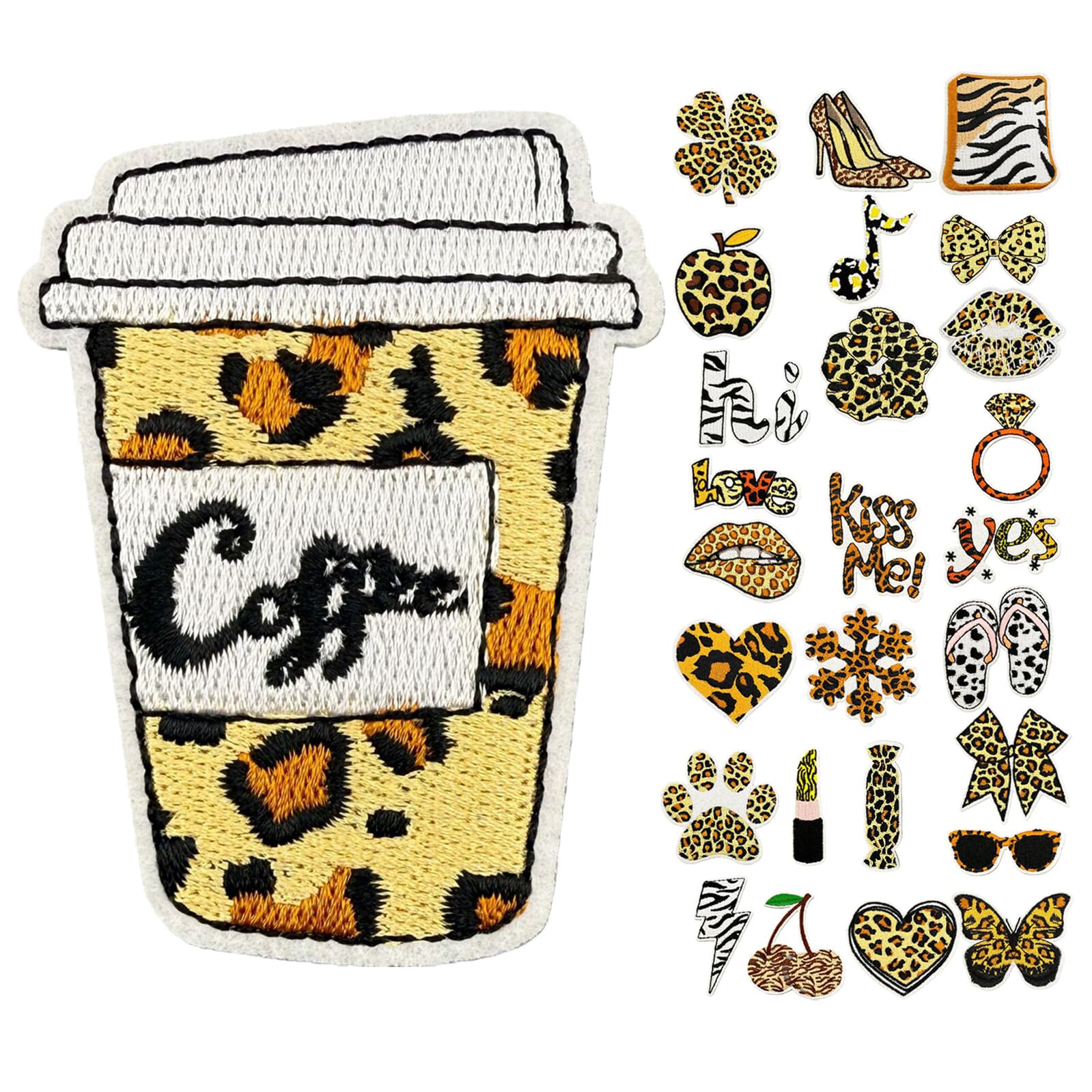 PLAFOPE 28piezas Parches de Decorativos de Leopardo Retro Bordados Estampado Animal para Ropa Jeans Chaquetas y Mochilas