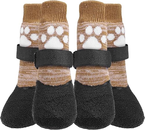 KOOLTAIL Calcetines antideslizantes para perros calientes y húmedos para evitar lamer las patas, botines para perros para suelos de madera dura,