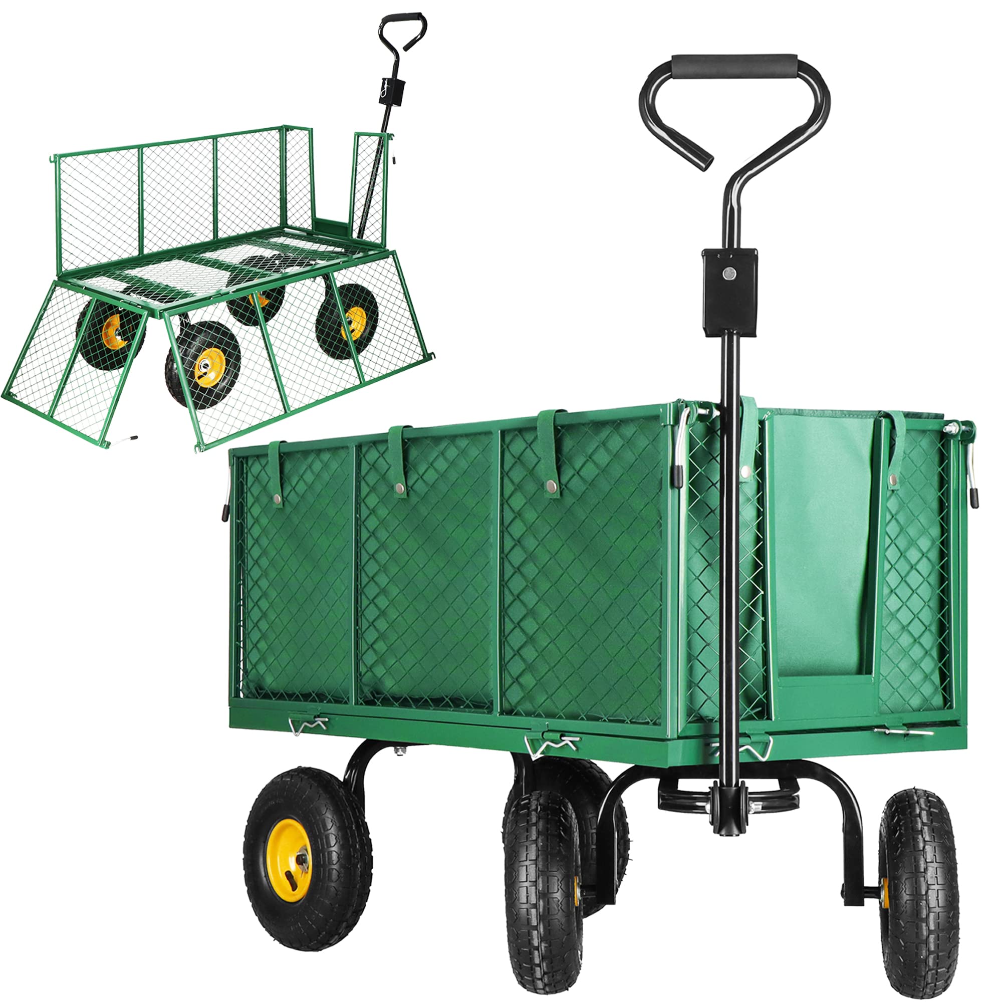 SPRINGOS Wózek transportowy, wyjmowana plandeka do 400 kg obciążenia
