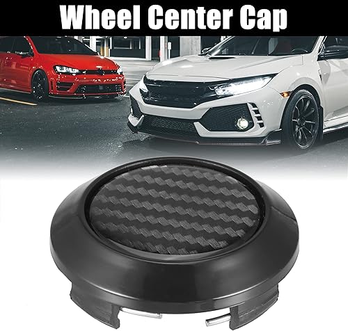 Miniatura 2 de X AUTOHAUX 4 tapacubos centrales de rueda de 2.520 in, cubiertas universales, piezas de tapa de cubo para automóvil, base negra, diámetro exterior