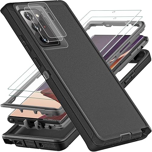 Funda para Samsung Galaxy Note 20 Ultra, con 2 piezas protector de pantalla de TPU flexible autorreparable y protector de lente de cámara 3 en 1
