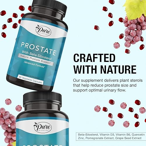 Miniatura 3 de Pure By Nature Suplemento de próstata para hombres, suplemento de salud de próstata beta sitosterol con zinc para apoyo del tracto urinario, alivia