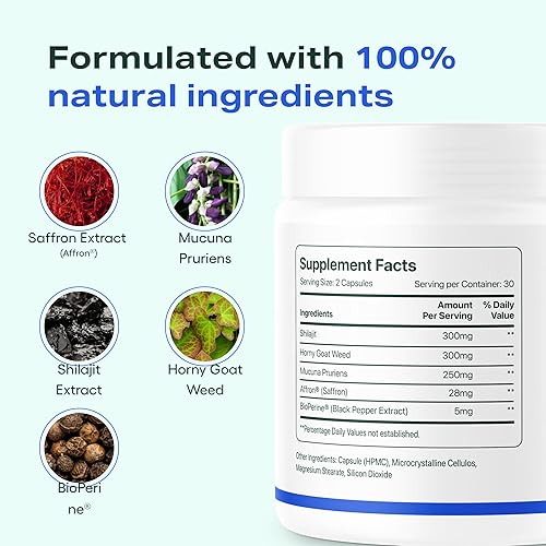 Miniatura 6 de JOYMODE Apoyo diario para la libido para hombres Suplemento natural de bienestar para hombres con shilajit, mucuna pruriens, hierba de cabra