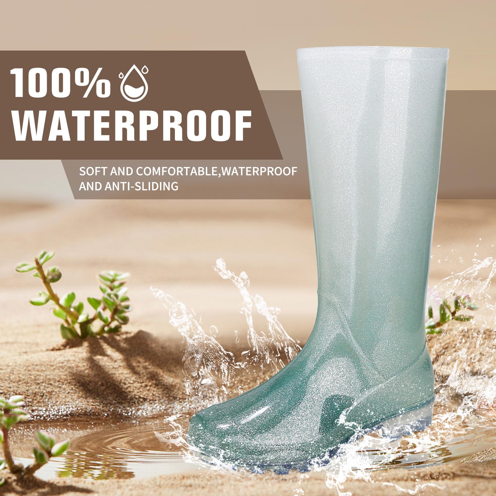 Foinledr Stivali Di Gomma Estivi Donna, Comode Leggere Stivaletti, Adulto Impermeabile Giardinaggio Scarpe