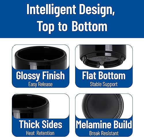 Miniatura 5 de Carlisle FoodService Products 41203 Ramequín de melamina de lados rectos, 3 onzas de capacidad, 3 x 1-12 pulgadas, negro