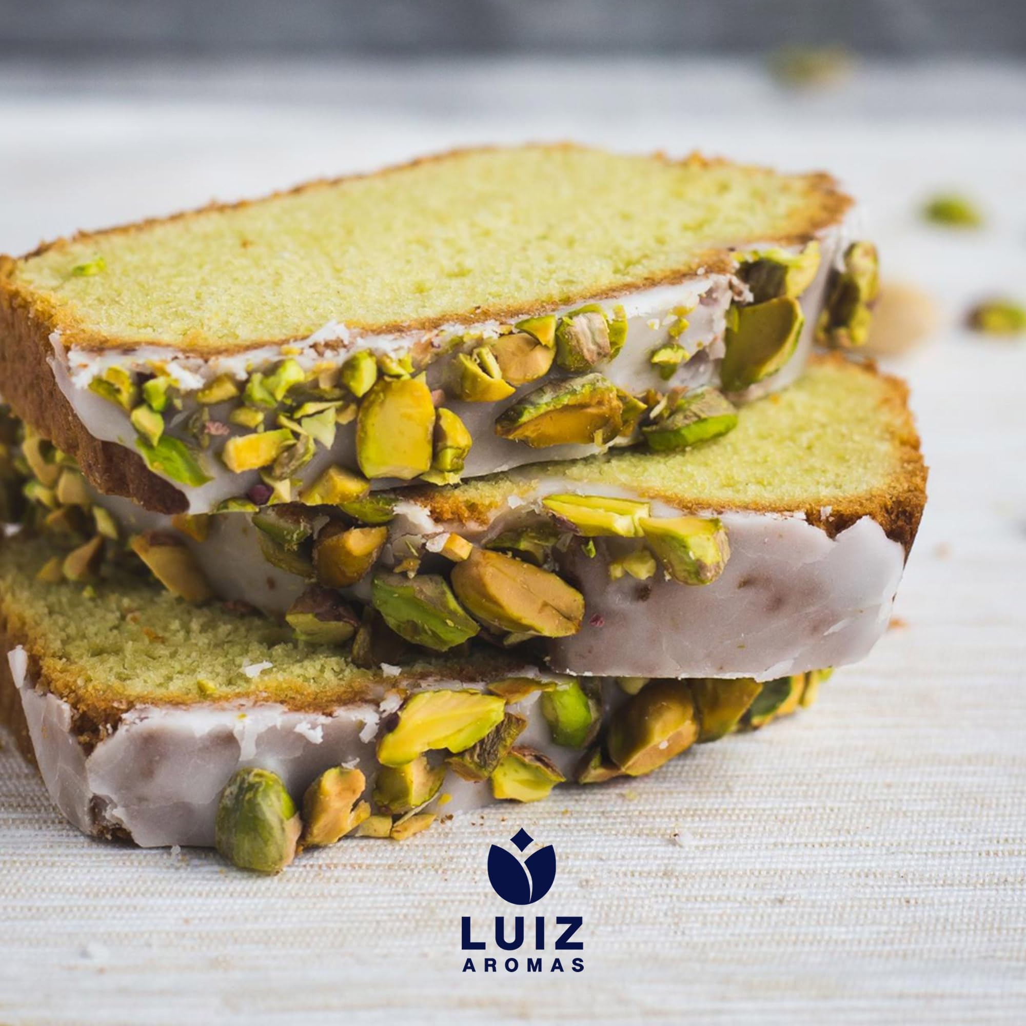 LUIZ AROMAS | Aroma Pistacho - Aroma Alimentario en Gotas para dulces de Hornear, Pasteles, Bizcochos y Tartas | Producto Vegano sin Calorías y sin Azucar | Producto 100% Italiano (50g)