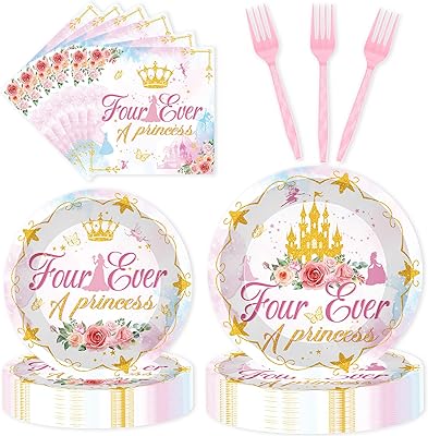 High-quality Four Ever A Princess themed tableware for party decorations and supplies