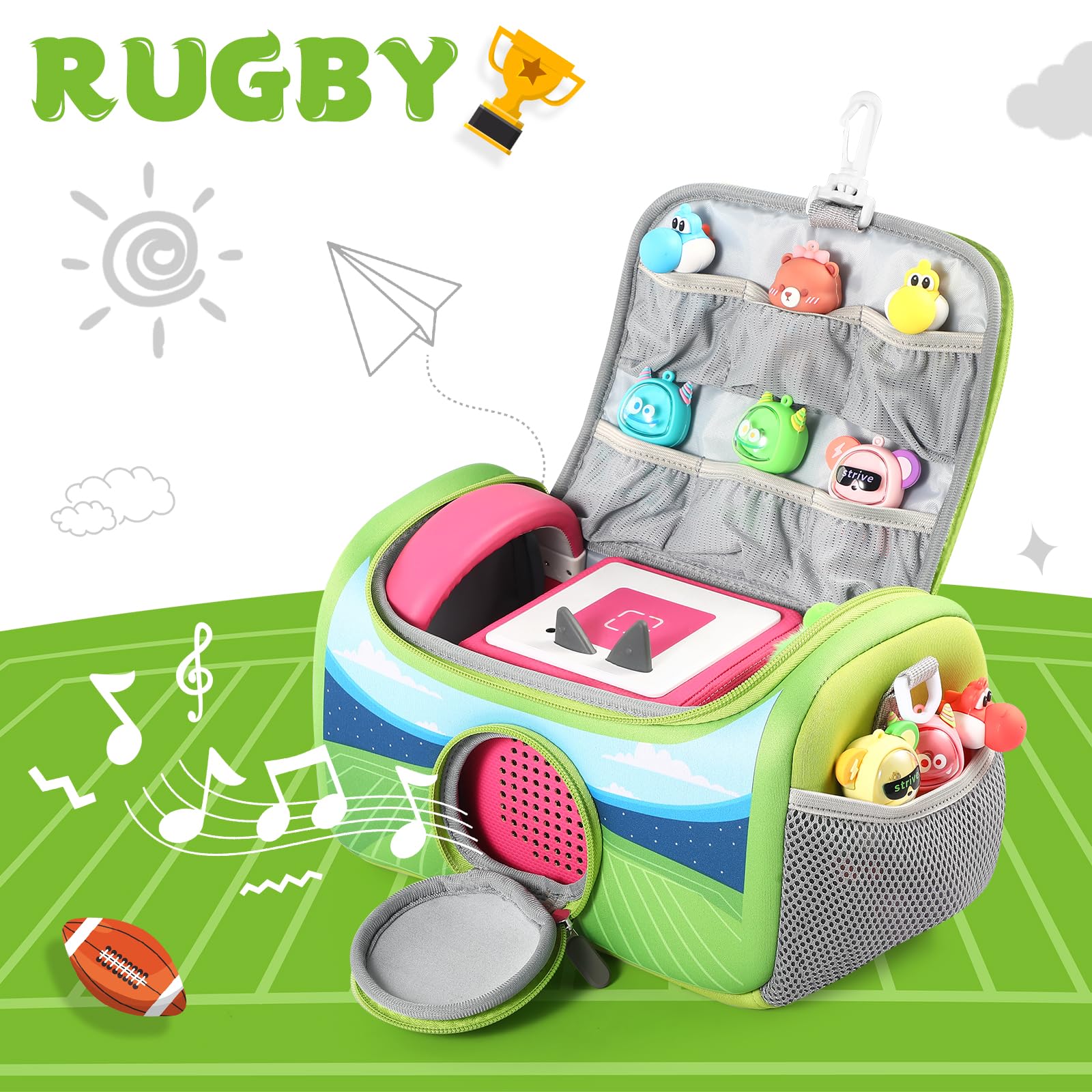 OUKNAK Carrying Case for Toniebox Starter Set Storage Bag for Audio Player Carrying Box for Toniebox 2 Accessories Travel Carrying Bag (Purple) - Image 2