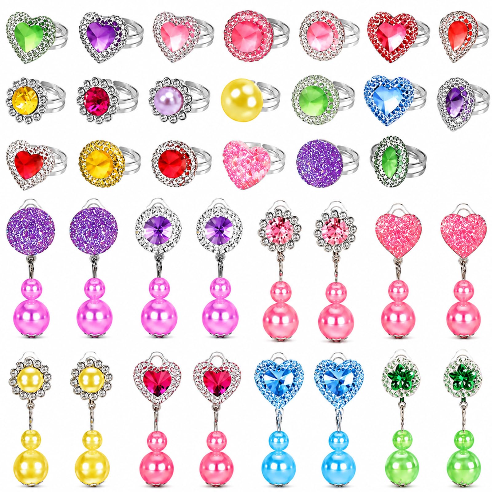 Kids Jewelry Set for Girls, Princess Toys Little Girls Dress Up Jewelry
