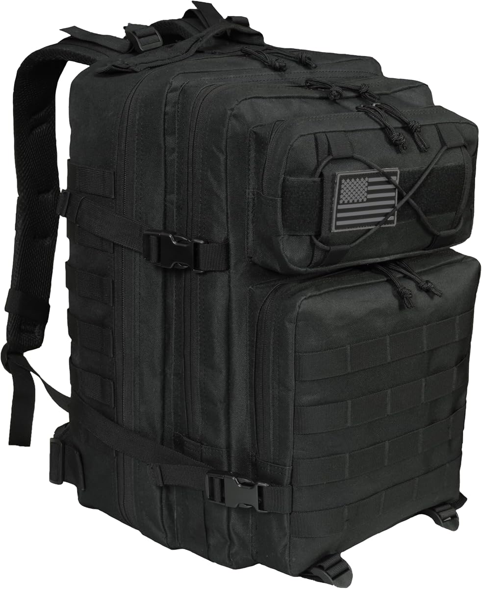 Mochila táctica de 40 L para hombres, mochila militar Molle impermeable 900D, paquete de asalto de 3 días con compartimento para computadora portátil de 17 "para senderismo, camping, gimnasio EDC