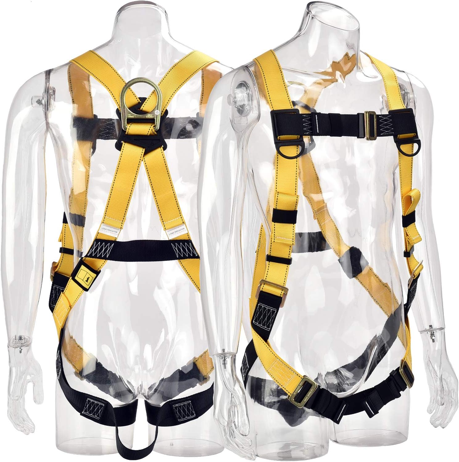 1D-Ring Industrial Fall Protection Safety Harness ANSI/ASSE Z359.11-2014 Certified Full Body Personal Protection Equipment 5-Point Adjustment Universal 310 lbs
