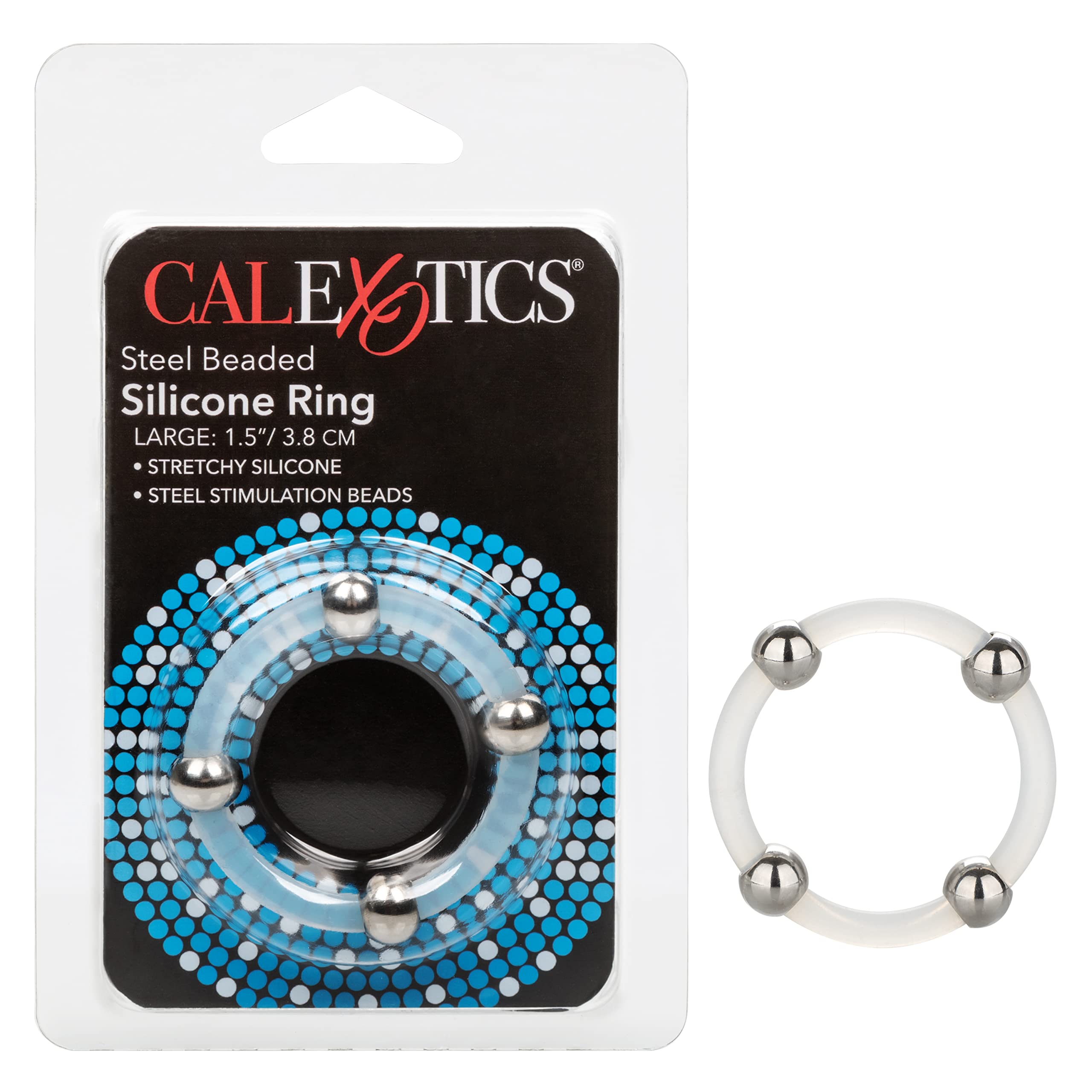 RINGS Calexotics Steel Beaded Silicone Ring L