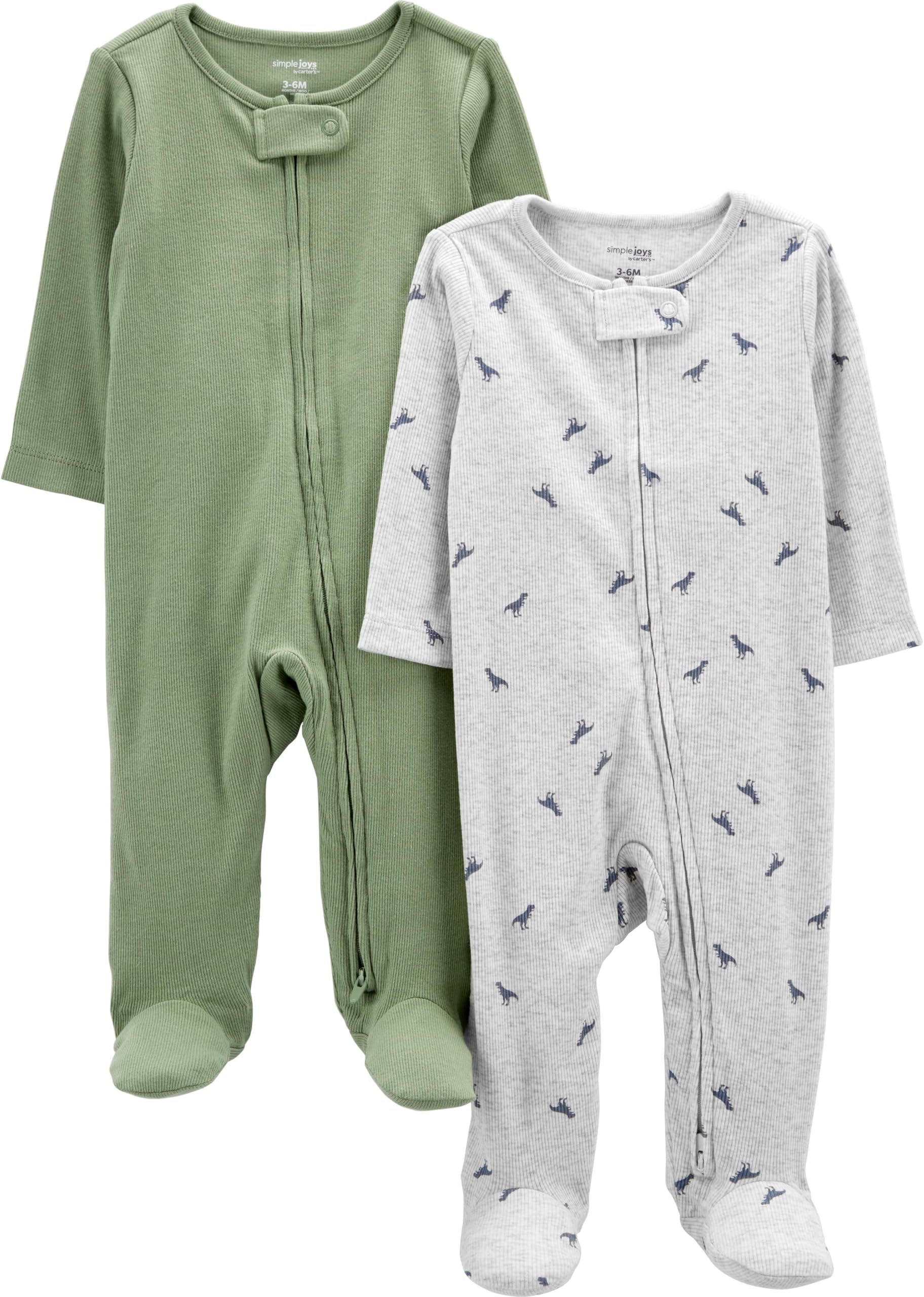 Boys' 2-Pack 2-Way Zip Textured Sleep and Play